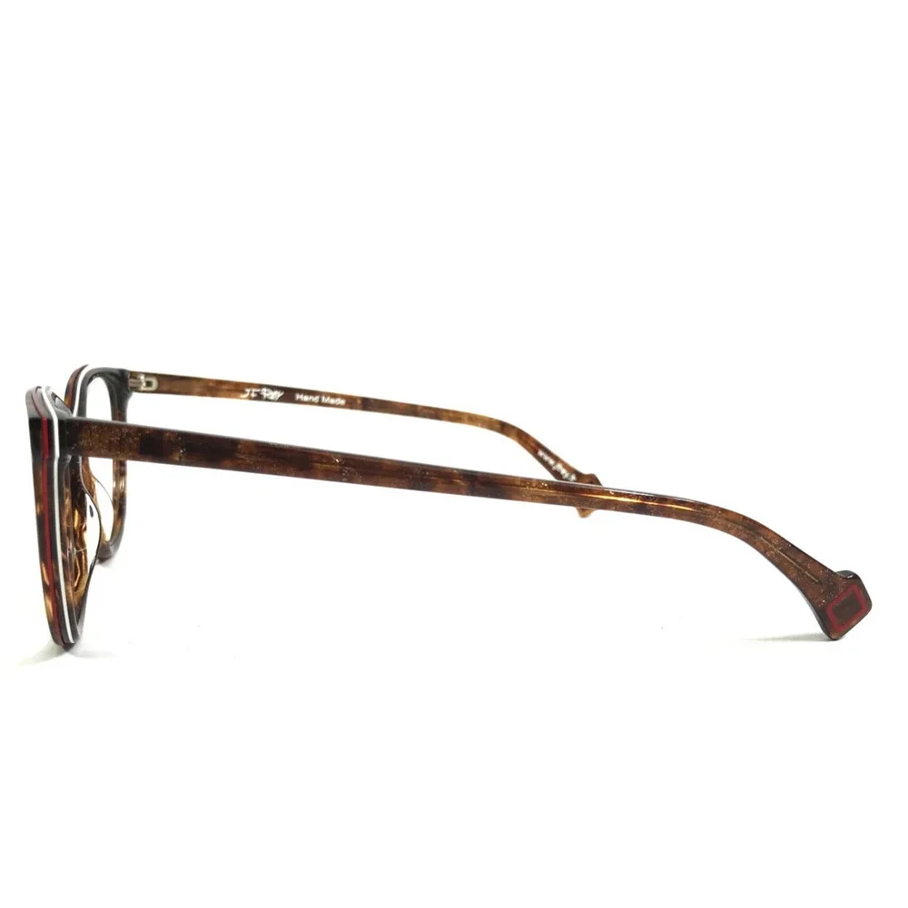 J.F. Rey Eyeglasses Frames JF1403 9010 Brown White Brown Sparkly 52-17-143
